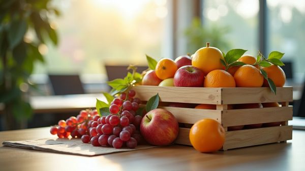 Livraison de fruits au bureau pour stimuler l'énergie des équipes